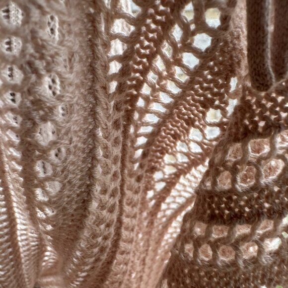 Soft Surroundings Long Sleeve Fring Open Knit Boho Sweater  Women's Size S. - Picture 7 of 8